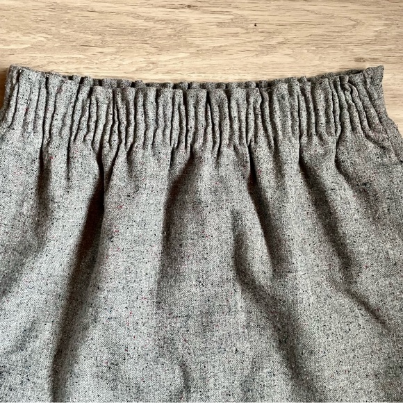 J. Crew Grey Fleck Tweed Wool Blend Paper Bag Waist Mini Skirt Size 6 EUC - Picture 8 of 10